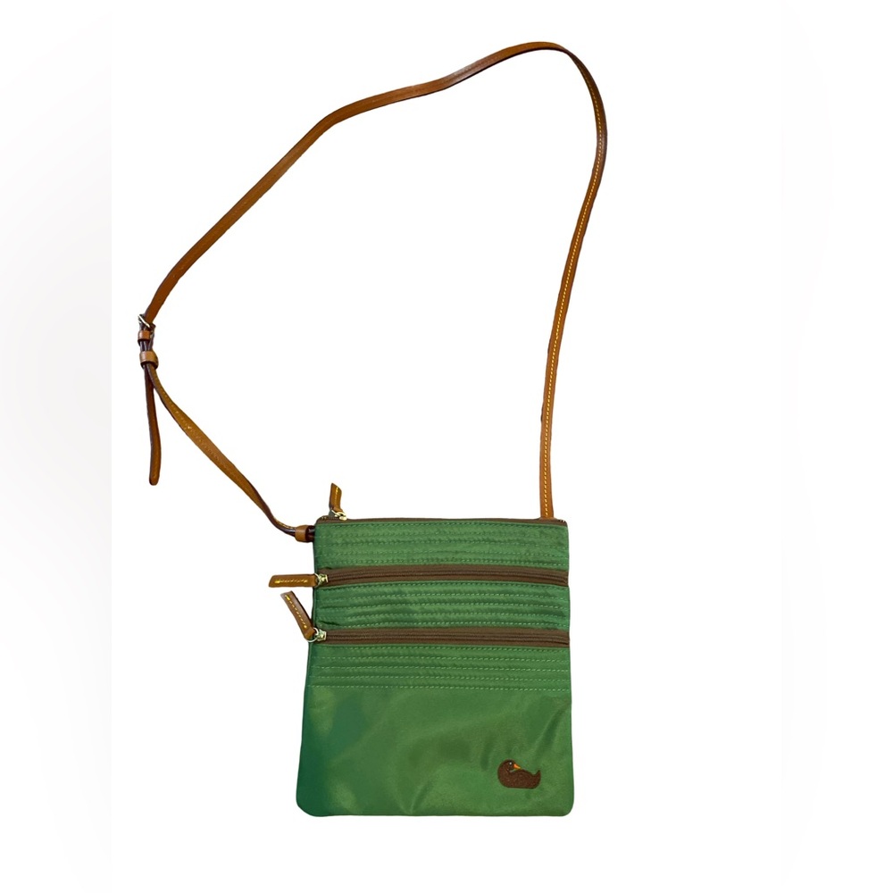 Dooney & Bourke Forest Green Crossbody with Camel Strap